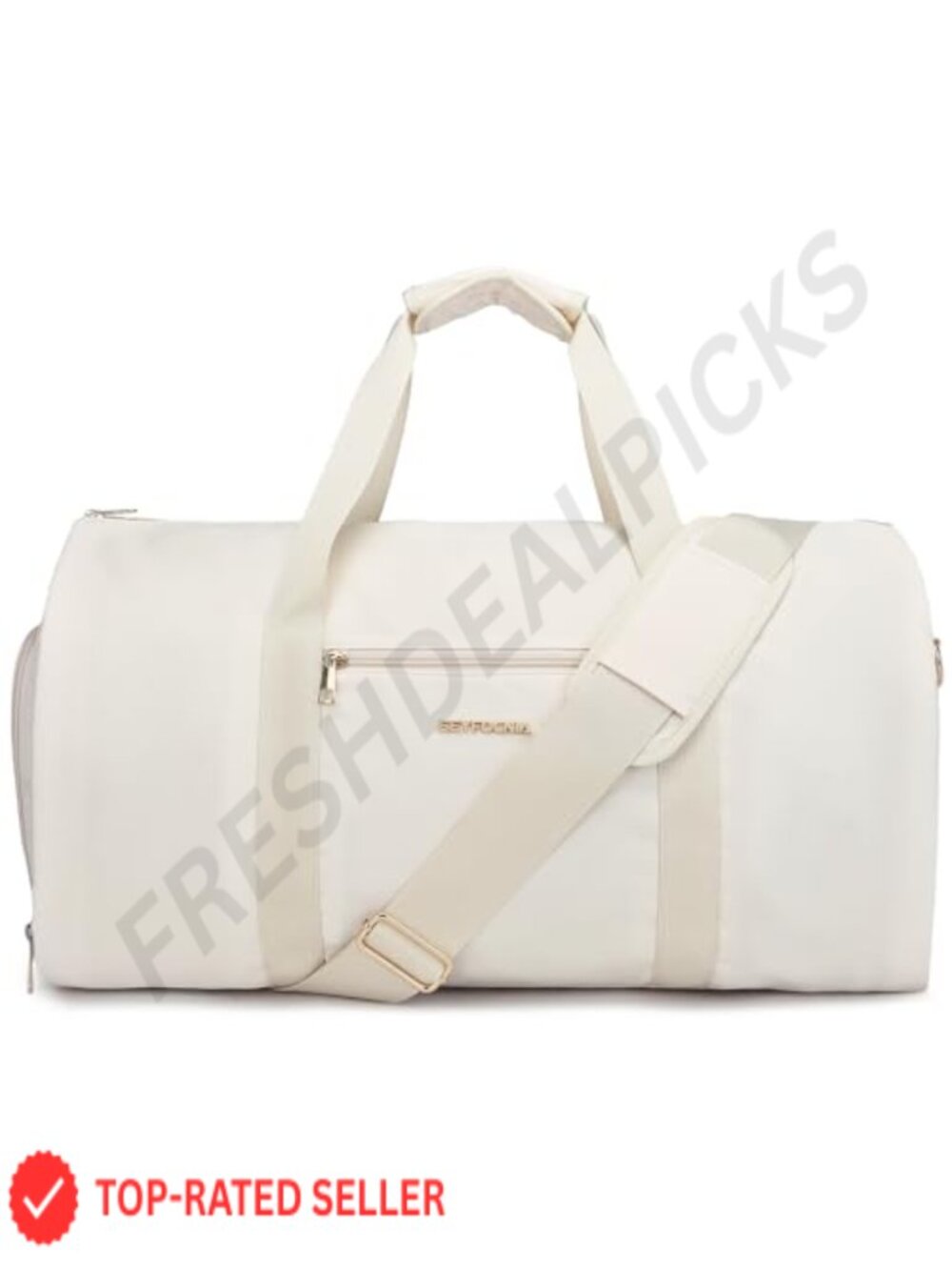 Convertible Carry on Garment Bag for Women, Travel Duffle with Shoe Pouch, Faux